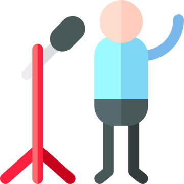 Crooner Singer Musician Icon Vector Music Vocal Performance Stage