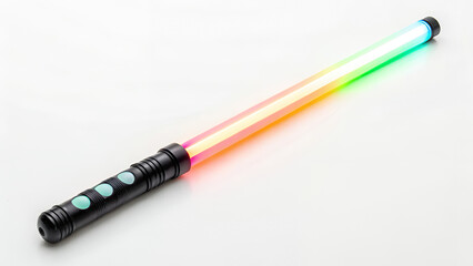 Fototapeta premium Glow stick wand in colorful design on isolated white background 