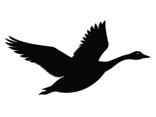 flying goose silhouette vector icon