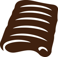 grilled ribs silhouette bbq design, barbecue rib rack food vector, smoked ribs meat icon illustration