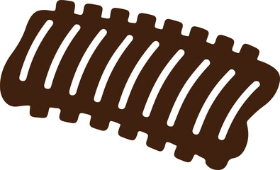 grilled ribs silhouette bbq design, barbecue rib rack food vector, smoked ribs meat icon illustration