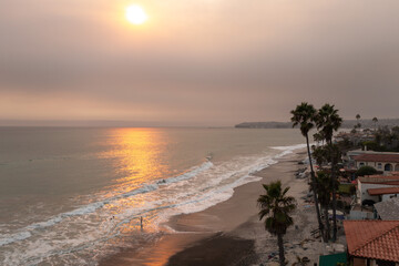 Aerial View of San Clemente Beach and Coastal Homes, California
