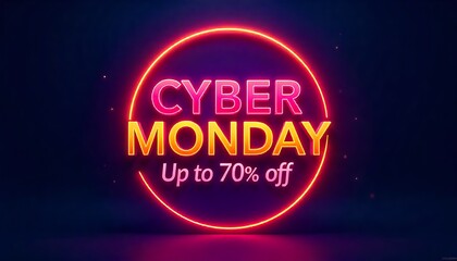 Cyber Monday Sale Banner: Modern Minimal Design with Typography. Template for Promotion, Advertising, Web, Social Media, and Fashion Ads., created with generative ai