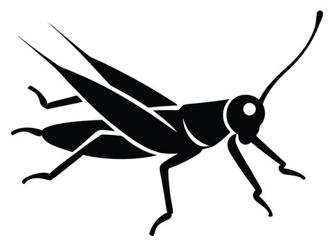 grasshopper jumping silhouette vector icon