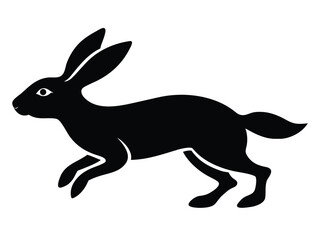 hare running silhouette vector icon
