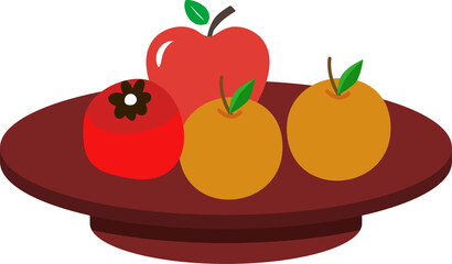 Seasonal Fruit Plate Apple Persimmon Pear