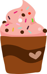 Pink Frosting Dessert Cup with Sprinkles