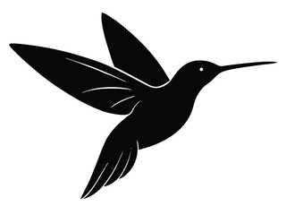hummingbird hovering silhouette vector icon