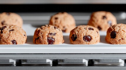 Warm chocolate chip cookies bask on a tray, evoking Hygge coziness and World Baking Day indulgence