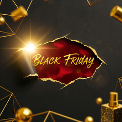 Black Friday Deals Announcement with Golden Accents