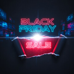 Black Friday Sale Neon Lighting Effect