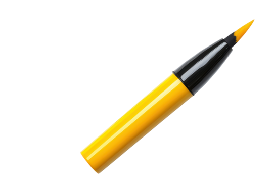 Yellow marker isolated on transparent background.