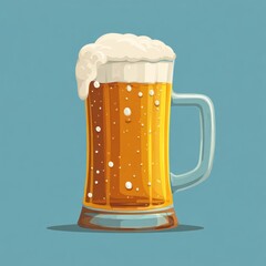 A refreshing mug of beer with frothy foam, perfect for a social gathering. The beer is golden in color and has a delightful appearance