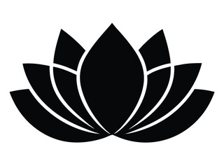 lotus bud silhouette vector icon