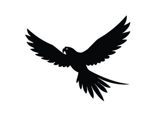 Fototapeta premium macaw flying silhouette vector icon