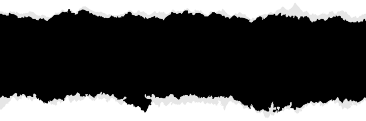 Realistic torn paper edge. Ripped black paper mockup isolated on transparent background. Piece of rip paper PNG. mockup template 