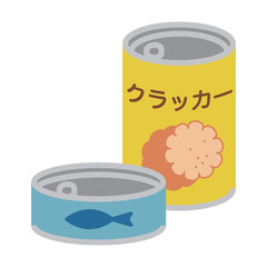 非常食　保存食品　缶詰のイラスト素材