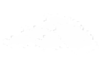 Clouds of white smoke or steam with realistic texture on transparent background