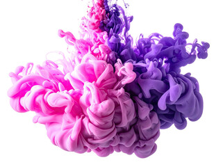 Vibrant plumes of pink, purple, and magenta liquid coalesce in a dramatic explosion