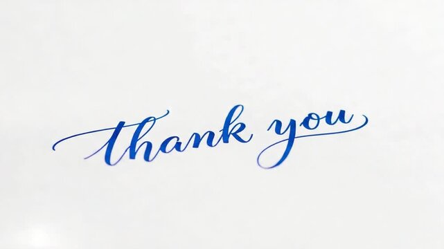 Thank You Calligraphy on White Background