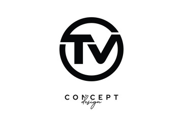 TV Creative Circle Monogram Logo Design – Modern Branding Concept