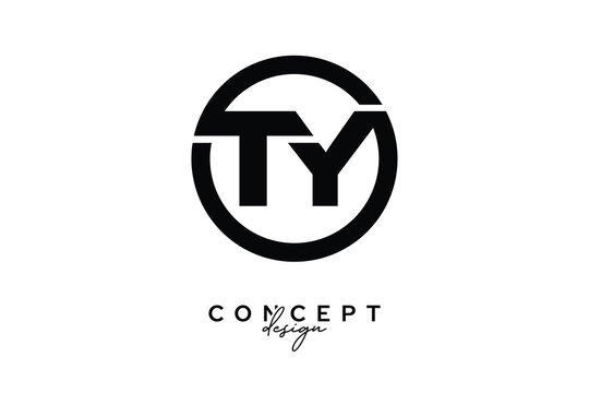 TY Creative Circle Monogram Logo Design &ndash; Modern Branding Concept