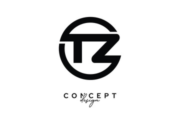 TZ Creative Circle Monogram Logo Design – Modern Branding Concept