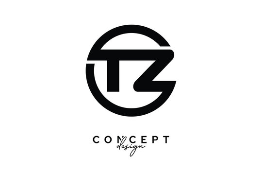 TZ Creative Circle Monogram Logo Design &ndash; Modern Branding Concept