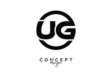 Obraz premium UF Creative Circle Monogram Logo Design – Modern Branding Concept