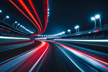 Abu Dhabi F1 Racing Circuit Motion Blur Floodlights