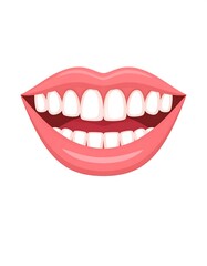 Naklejka premium Smiling mouth with white teeth