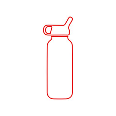 Eco Reusable Water Bottle Outline Icon - Hydration, Zero Waste, and Environment Line Art Vector	