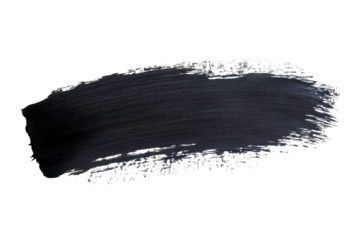 Dark grey brush stroke texture isolated on transparent background. Black watercolor brush stroke isolated on white background.