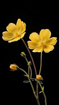 Enchanting Yellow Flowers in Monochrome