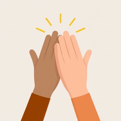 Two hands high-fiving, symbolizing unity and agreement. A visual representation of a successful collaboration and a positive vibe