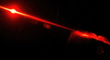 Abstract red light beam laser effect dark background glowing bright vibrant technology futuristic design