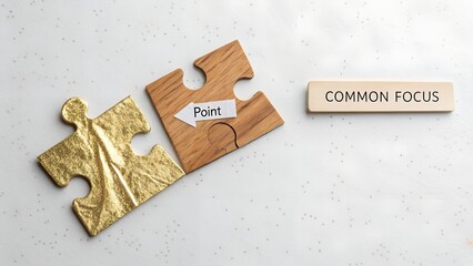 Wooden Puzzle Pieces Communicating a Business Strategy