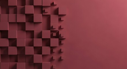 Abstract 3d geometric cube pattern with a gradient of red and blue colors, representing data and technology