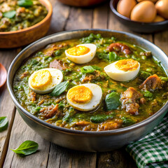 spinach egg curry is an indian non vegetarian dish