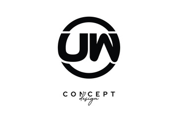 Obraz premium UW Creative Circle Monogram Logo Design – Modern Branding Concept