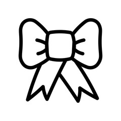 Bow ribbon black and white line drawing simple on white background