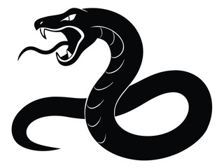 rattlesnake ready to strike silhouette vector icon