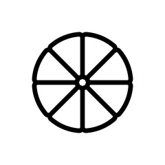 Orange icon, sliced orange vector illustration, silhouette design