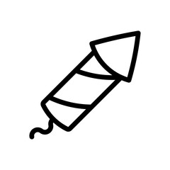 Rocket Firework with Lit Fuse Icon