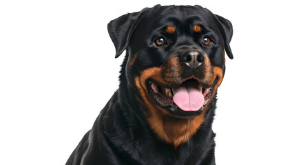 Black and tan Rottweiler shines against a black backdrop, perfect for pet product photography, social media, or pet brand presentation.