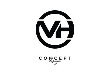 VH Creative Circle Monogram Logo Design &ndash; Modern Branding Concept