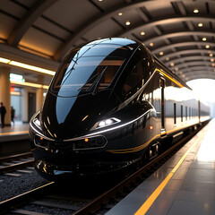 
modern train at the station