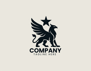 Obraz premium Griffin Star vector logo illustration