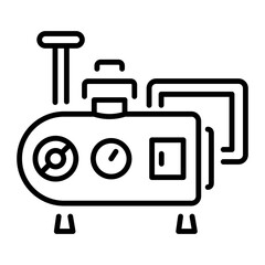 A line style icon showing hydraulic pump