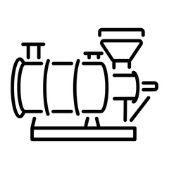 A line style icon showing softening machine